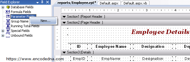 Add Parameters to a Crystal Report