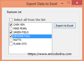 Export Data to Excel in Windows Forms Application using Vb.Net