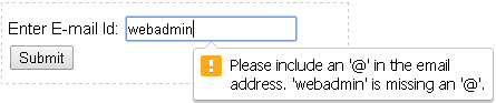 Input type email in HTML5