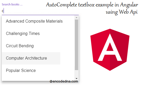 AutoComplete Textbox Example in Angular 6 using Web API