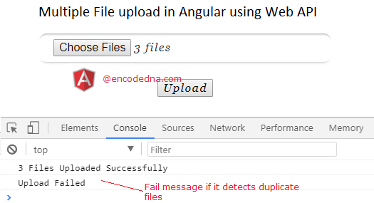 Multiple File Upload Example in Angular 4 using Web API in MVC 4