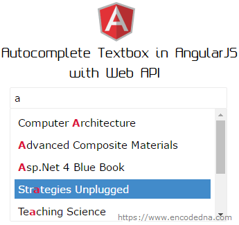 AutoComplete Textbox in AngularJS using Dynamic Data with Web API