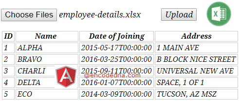 Read Excel Data in AngularJS using Asp.Net WebAPI in MVC 4