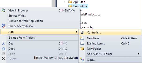 Create a Controller in Asp.Net MVC 4