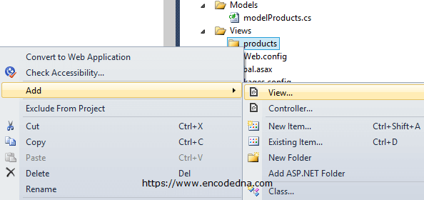 Create a View in Asp.Net MVC 4