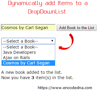 Dynamically add items to a DropDownList with Button click
