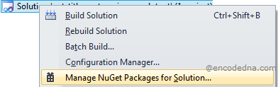 manage nuget in asp.net