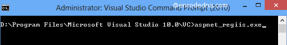 Run aspnet_regiis Tool in Developer Command Prompt