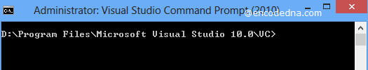 Visual Studio Command Prompt in Windows 8