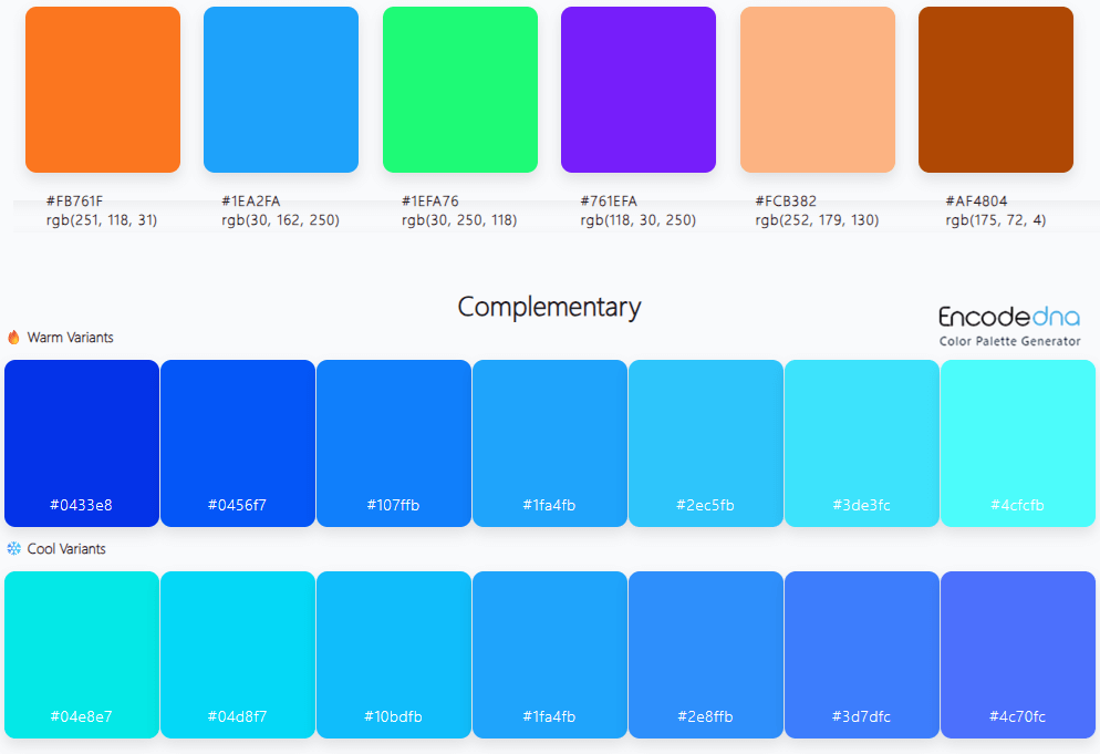 Complementary Color Palette Complementary Color Palette