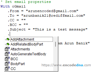 add attachement to email using vba