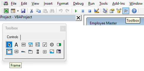 add frame in userform vba