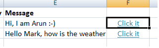 Add hyperlink in cell
