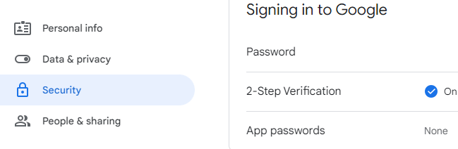 app passwords for gmail 2-step verification