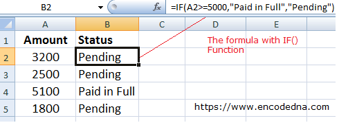 How to use IF() Function in Excel