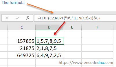 convert number to comma separated values in excel 2016