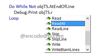 Copy data from Text file in Excel using TextStream class