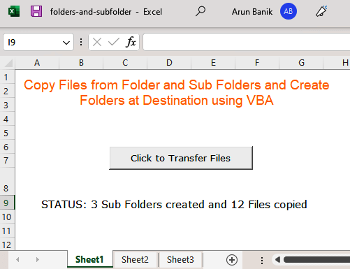 Copy Files from Folder, Sub Folders and Create Folders in VBA