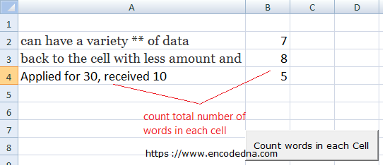 Count Total Number Of Words In A Cell Or Range In Excel Using Vba