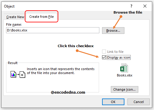 Create an in Ms-Outlook using file and Display as Icon using VBA