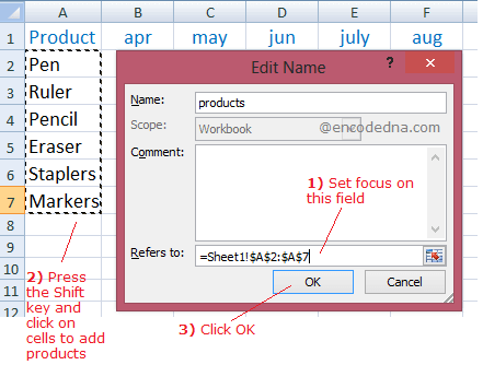 Edit Named Range in Excel