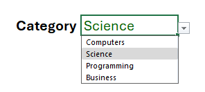 Excel dropdown list Excel dropdown list