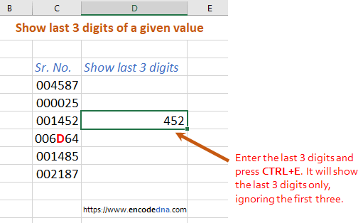 flash fill example in Excel