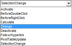 Excel Worksheet Change Event