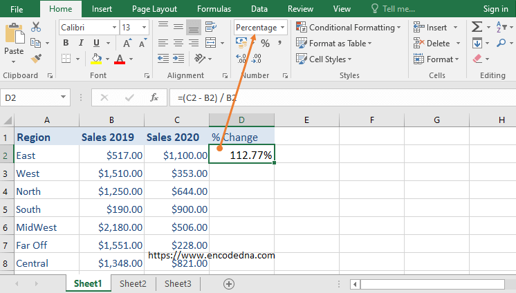 Format cell to percentage in Excel