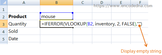 Iferror Vlookup formula Show Empty Text