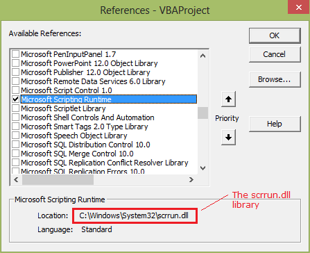 Microsoft Scripting Library reference in VBA for FileSystemObject