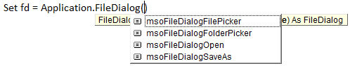Open a file dialog box in Excel using VBA