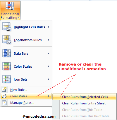 Remove Conditional Formatting in Excel