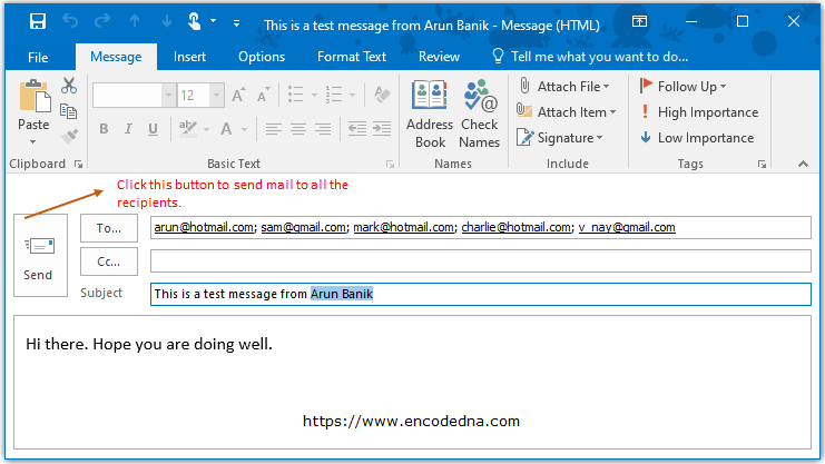 Show outlook message window from Excel