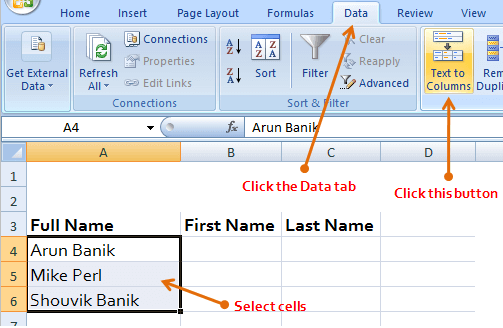 Text to Columns wizard in Excel