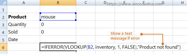 Trap #N/A Error in Vlookup formula and Show a Custom text Message