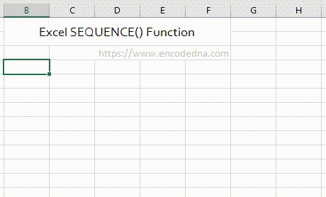 using sequence function in a formula in excel