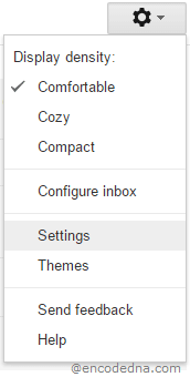 Gmail Settings Gear