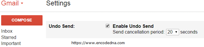 Gmail Undo Send Feature