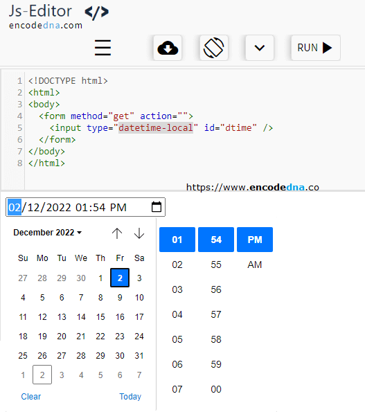 HTML5 input type datetime-local