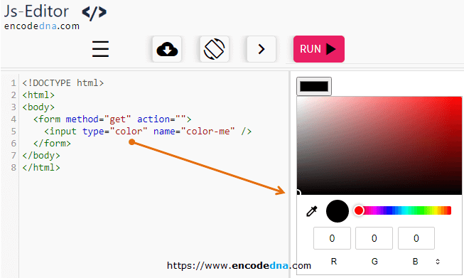 HTML5 input type color