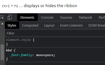 HTML kdb tag with style