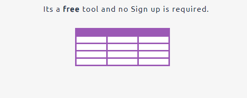 HTML Table Generator Tool