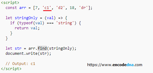 JavaScript find() Method