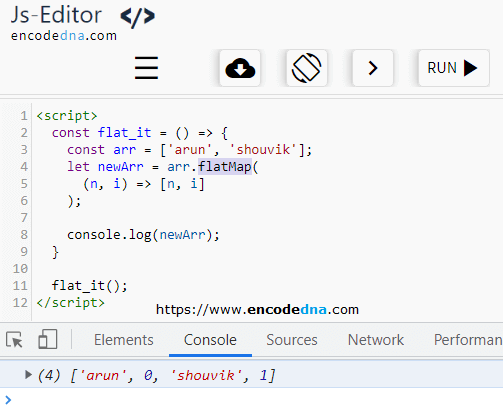 JavaScript flatMap() example