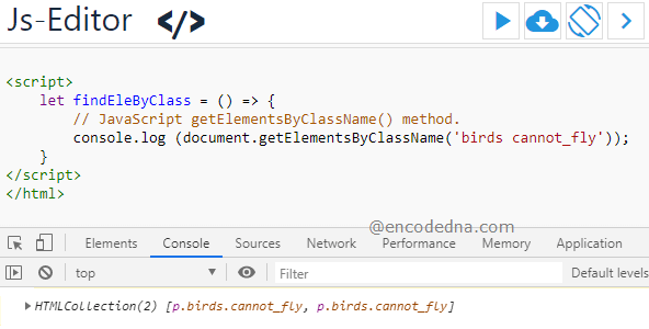 Get elements by Class name in JavaScript