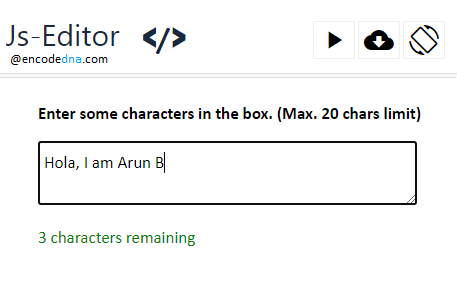 Limit character input in textarea element using JavaScript