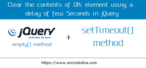 Clear the Contents of DIV using empty method and setTimeout