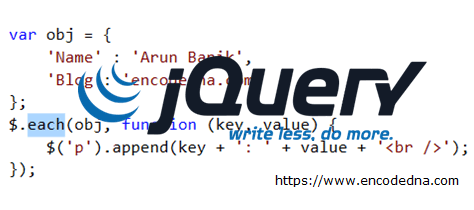 jQuery .each() Function Example