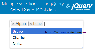 Multiple Section using jQuery Select2 with JSON Data